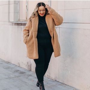 Liz Claiborne Sherpa Lightweight faux fur coat